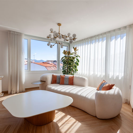 Salon de unos de los apartamentos de WOW Baiona